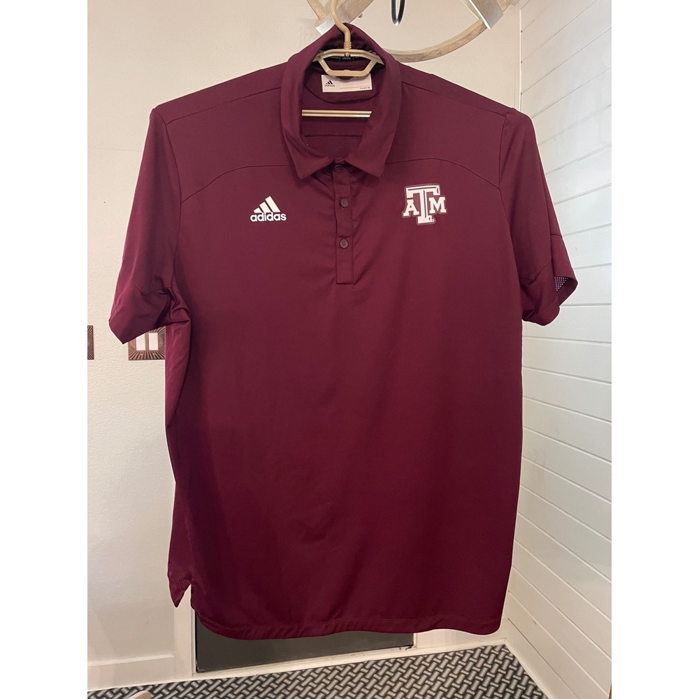 Adidas Texas A&M Aggies Mens Maroon Short Sleeve Performance Polo Shirt 3XL